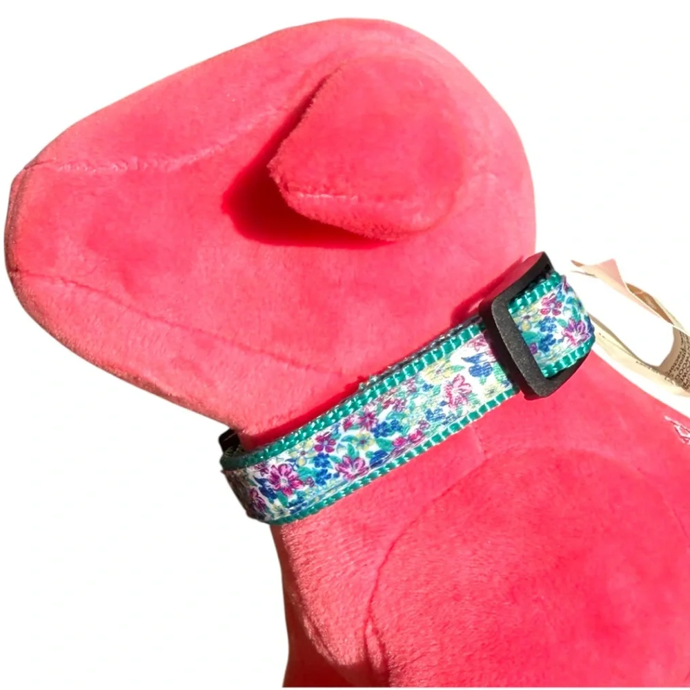 Floral Satin Adjustable XS Small Dog Puppy Collar, Chihuahua Terrier Dachshund